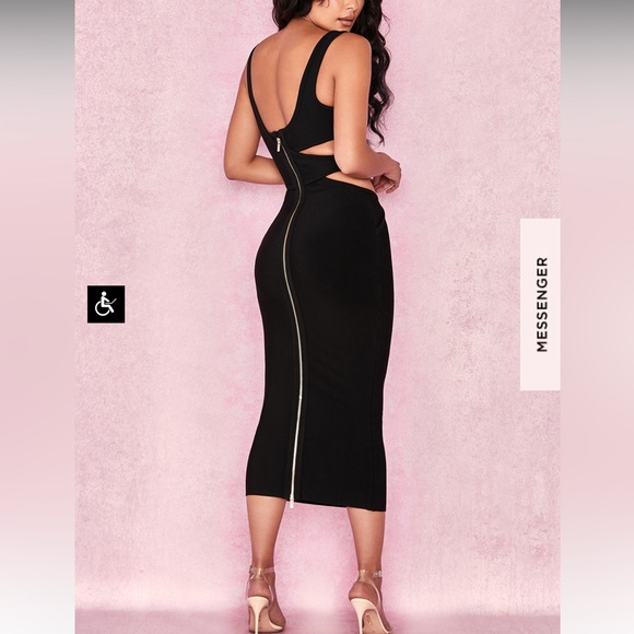 House of CB Miya Black Bandage Cut Out Dress S - Picture 2 of 9